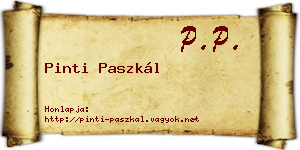 Pinti Paszkál névjegykártya